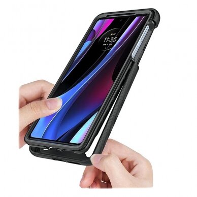 [Užsakomoji prekė] Dėklas skirtas Motorola Edge 30 Pro + Folie - Techsuit Defense360 Pro - Juodas TMT774 2