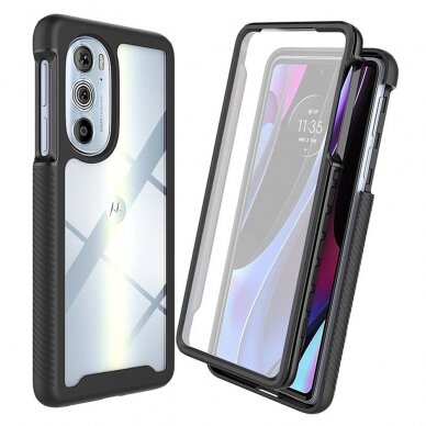 [Užsakomoji prekė] Dėklas skirtas Motorola Edge 30 Pro + Folie - Techsuit Defense360 Pro - Juodas TMT774