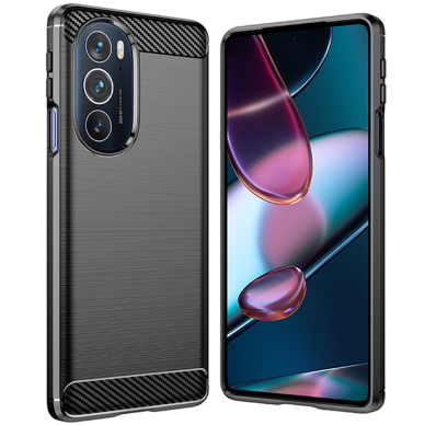 [Užsakomoji prekė] Dėklas skirtas Motorola Edge 30 Pro - Techsuit Carbon Silicone - Juodas  3