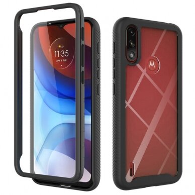 [Užsakomoji prekė] Dėklas skirtas Motorola Moto E7 Power / Moto E7i Power + Folie - Techsuit Defense360 Pro - Juodas TMT774