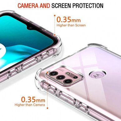 [Užsakomoji prekė] Dėklas Motorola Moto G10 / Moto G20 / Moto G30 - Techsuit Shockproof Clear Silicone - Permatomas 1