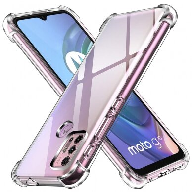 [Užsakomoji prekė] Dėklas Motorola Moto G10 / Moto G20 / Moto G30 - Techsuit Shockproof Clear Silicone - Permatomas