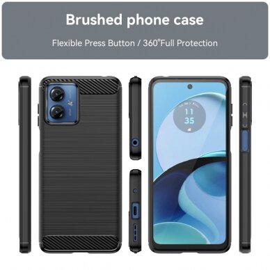 [Užsakomoji prekė] Dėklas Motorola Moto G14 - Techsuit Carbon Silicone - Juodas 1