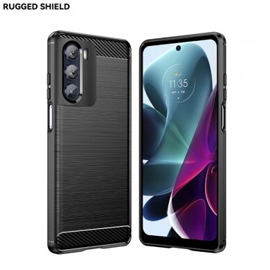 [Užsakomoji prekė] Dėklas skirtas Motorola Moto G200 5G / Edge S30 5G - Techsuit Carbon Silicone - Juodas  1