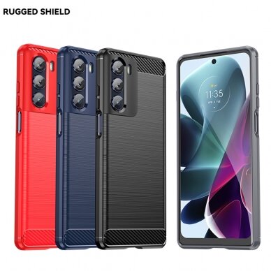 [Užsakomoji prekė] Dėklas skirtas Motorola Moto G200 5G / Edge S30 5G - Techsuit Carbon Silicone - Juodas  4