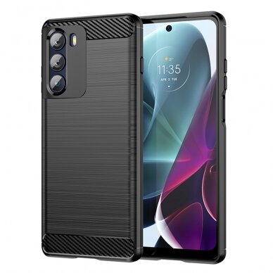 [Užsakomoji prekė] Dėklas skirtas Motorola Moto G200 5G / Edge S30 5G - Techsuit Carbon Silicone - Juodas