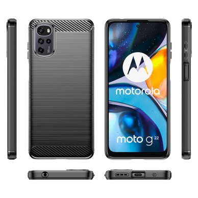 [Užsakomoji prekė] Dėklas skirtas Motorola Moto G22 - Techsuit Carbon Silicone - Juodas  1