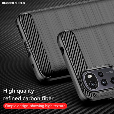 [Užsakomoji prekė] Dėklas skirtas Motorola Moto G22 - Techsuit Carbon Silicone - Juodas  5