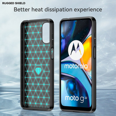 [Užsakomoji prekė] Dėklas skirtas Motorola Moto G22 - Techsuit Carbon Silicone - Juodas  6