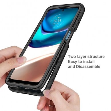 [Užsakomoji prekė] Dėklas skirtas Motorola Moto G42 + Folie - Techsuit Defense360 Pro - Juodas TMT774 3