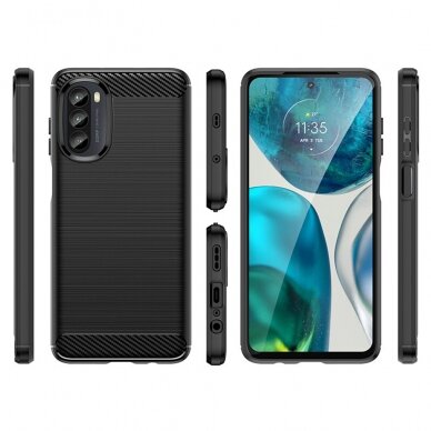 [Užsakomoji prekė] Dėklas skirtas Motorola Moto G52 4G / Moto G82 5G - Techsuit Carbon Silicone - Juodas  1