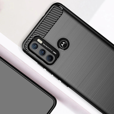 [Užsakomoji prekė] Dėklas skirtas Motorola Moto G60 - Techsuit Carbon Silicone - Juodas  2