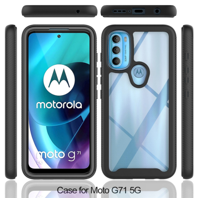 [Užsakomoji prekė] Dėklas skirtas Motorola Moto G71 5G + Folie - Techsuit Defense360 Pro - Juodas TMT774 1