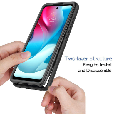 [Užsakomoji prekė] Dėklas skirtas Motorola Moto G71 5G + Folie - Techsuit Defense360 Pro - Juodas TMT774 4