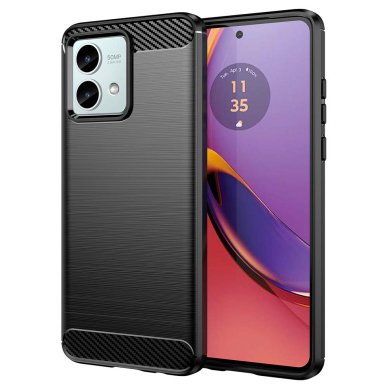 [Užsakomoji prekė] Dėklas Motorola Moto G84 - Techsuit Carbon Silicone - Juodas