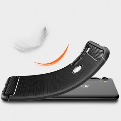 [Užsakomoji prekė] Dėklas skirtas Motorola One Fusion Plus - Techsuit Carbon Silicone - Juodas  2