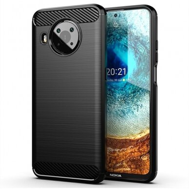 [Užsakomoji prekė] Dėklas skirtas Nokia X10 / X20 - Techsuit Carbon Silicone - Juodas