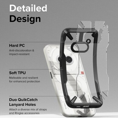 [Užsakomoji prekė] Dėklas Nothing Phone (2a) - Ringke Fusion X - Juodas 1