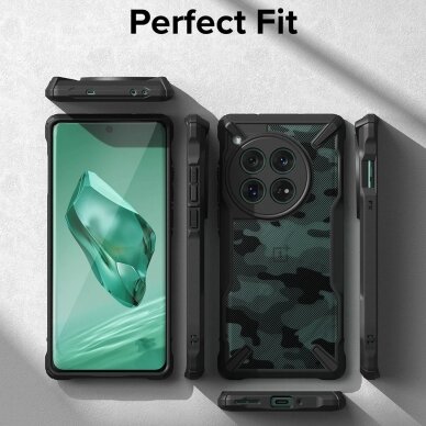 [Užsakomoji prekė] Dėklas OnePlus 12 - Ringke Fusion X Design - Camo Black 1