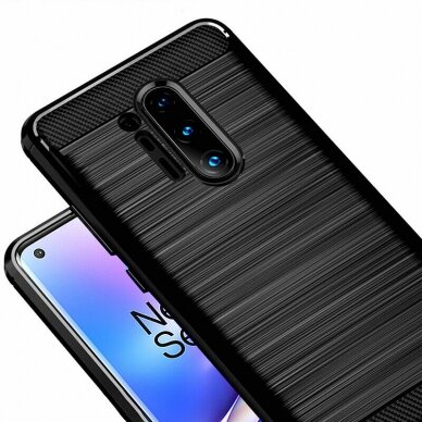 [Užsakomoji prekė] Dėklas skirtas OnePlus 8 Pro - Techsuit Carbon Silicone - Juodas OPL831 4