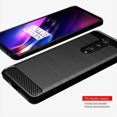 [Užsakomoji prekė] Dėklas skirtas OnePlus 8 - Techsuit Carbon Silicone - Juodas  5