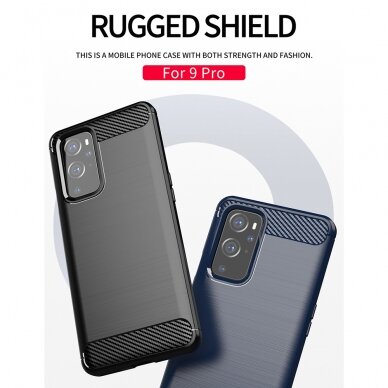 [Užsakomoji prekė] Dėklas skirtas OnePlus 9 Pro - Techsuit Carbon Silicone - Juodas OPL831 3