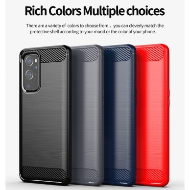 [Užsakomoji prekė] Dėklas skirtas OnePlus 9 Pro - Techsuit Carbon Silicone - Juodas OPL831 6