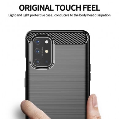 [Užsakomoji prekė] Dėklas OnePlus 9 - Techsuit Carbon Silicone - Juodas 1