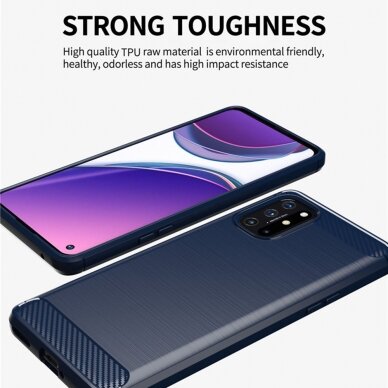 [Užsakomoji prekė] Dėklas OnePlus 9 - Techsuit Carbon Silicone - Juodas 6