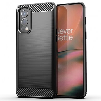 [Užsakomoji prekė] Dėklas skirtas OnePlus Nord 2 5G - Techsuit Carbon Silicone - Juodas OPL831