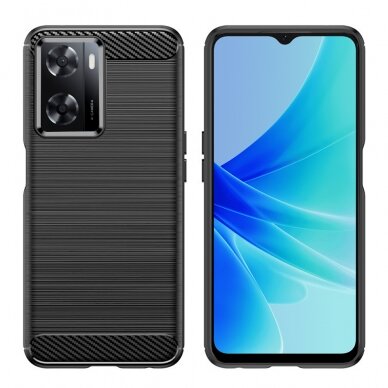 [Užsakomoji prekė] Dėklas skirtas Oppo A57 4G / Oppo A57s / OnePlus Nord N20 SE - Techsuit Carbon Silicone - Juodas OPL831 FOZ031 1