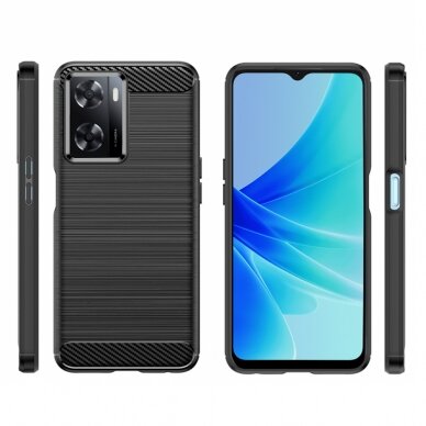 [Užsakomoji prekė] Dėklas skirtas Oppo A57 4G / Oppo A57s / OnePlus Nord N20 SE - Techsuit Carbon Silicone - Juodas OPL831 FOZ031 3