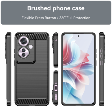 [Užsakomoji prekė] Dėklas Oppo Reno11 F - Techsuit Carbon Silicone - Juodas 1