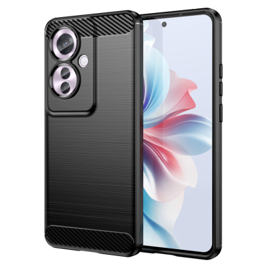 [Užsakomoji prekė] Dėklas Oppo Reno11 F - Techsuit Carbon Silicone - Juodas