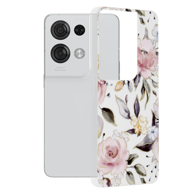 [Užsakomoji prekė] Dėklas skirtas Oppo Reno8 Pro - Techsuit Marble Series - Chloe Baltas