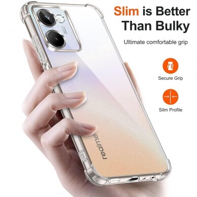 [Užsakomoji prekė] Dėklas Realme 10 4G - Techsuit Shockproof silikoninis - Permatomas 2