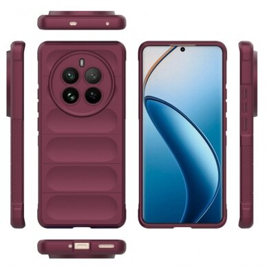 [Užsakomoji prekė] Dėklas Realme 12 Pro / 12 Pro+ - Techsuit Magic Shield - Bordo 1