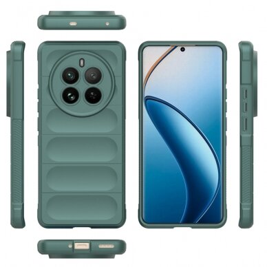 [Užsakomoji prekė] Dėklas Realme 12 Pro / 12 Pro+ - Techsuit Magic Shield - Žalias 1