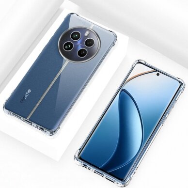 [Užsakomoji prekė] Dėklas Realme 12 Pro / 12 Pro+ - Techsuit Shockproof Clear Silicone - Permatomas 2