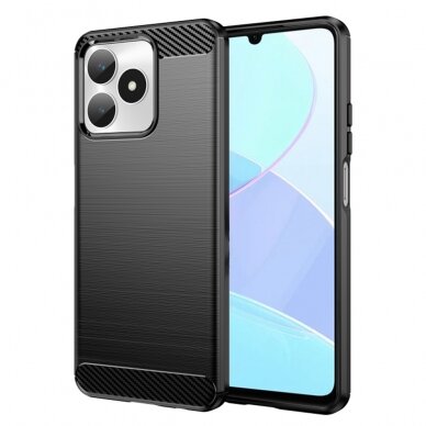 [Užsakomoji prekė] Dėklas Realme C51 / Note 50 - Techsuit Carbon Silicone - Juodas