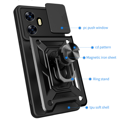 [Užsakomoji prekė] Telefono dėklas Realme C55 - Techsuit CamShield Series - Juodas RLM233 5