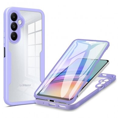 [Užsakomoji prekė] Dėklas Samsung Galaxy A05s + Folie - Techsuit ColorVerse 360 Series - Purpurinis