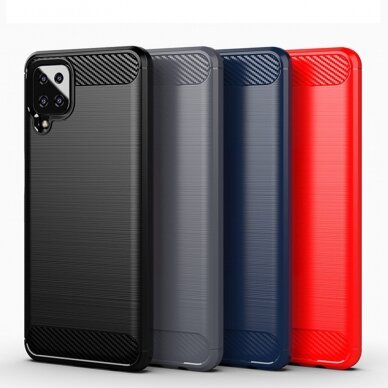 [Užsakomoji prekė] Dėklas skirtas Samsung Galaxy A12 / A12 Nacho - Techsuit Carbon Silicone - Juodas  5