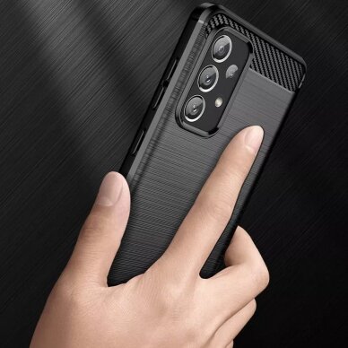[Užsakomoji prekė] Dėklas skirtas Samsung Galaxy A13 4G - Techsuit Carbon Silicone - Juodas  4
