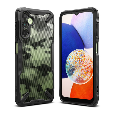 [Užsakomoji prekė] Dėklas skirtas Samsung Galaxy A14 4G / 5G - Ringke Fusion X Design - Camo Juodas  3