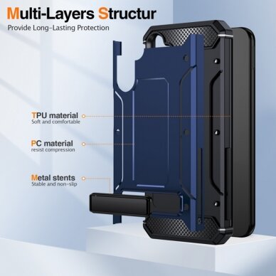 [Užsakomoji prekė] Dėklas Samsung Galaxy A14 4G / A14 5G - Techsuit Hybrid Armor Kickstand - Mėlynas 4