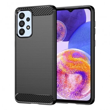 [Užsakomoji prekė] Dėklas skirtas Samsung Galaxy A23 4G / A23 5G - Techsuit Carbon Silicone - Juodas