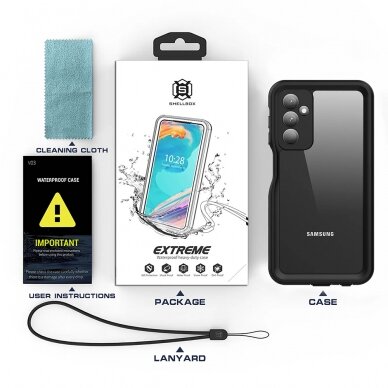 [Užsakomoji prekė] Dėklas Samsung Galaxy A25 5G - ShellBox Waterproof IP68 Case - Juodas 4