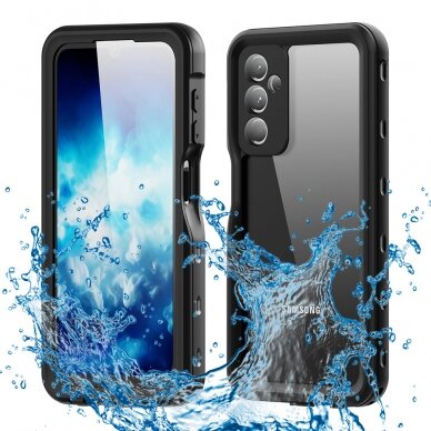 [Užsakomoji prekė] Dėklas Samsung Galaxy A25 5G - ShellBox Waterproof IP68 Case - Juodas