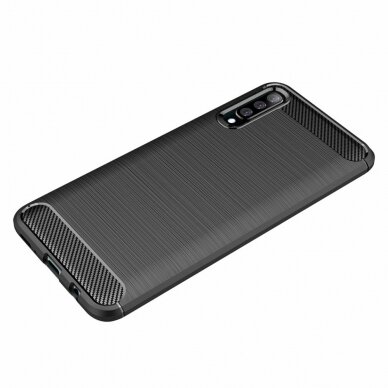 [Užsakomoji prekė] Dėklas skirtas Samsung Galaxy A30s / A50 / A50s - Techsuit Carbon Silicone - Juodas  5